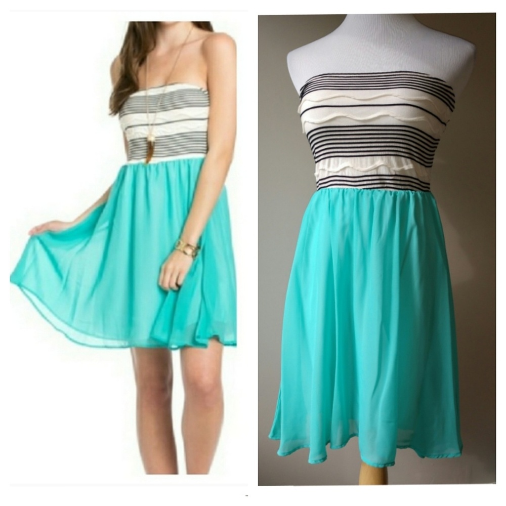 Aqua Tube-top Dress